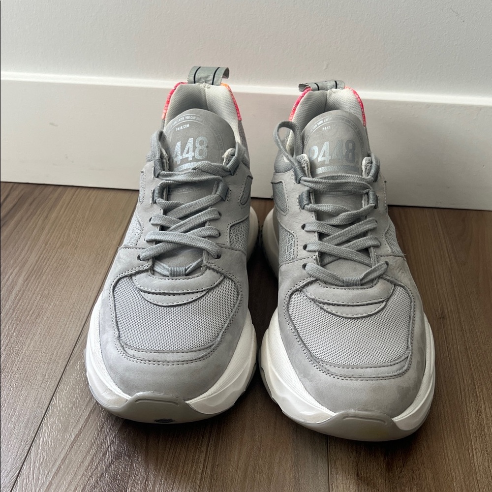 P448 Luke Sneakers Gray and White with Pink Highlights Women -Size 42